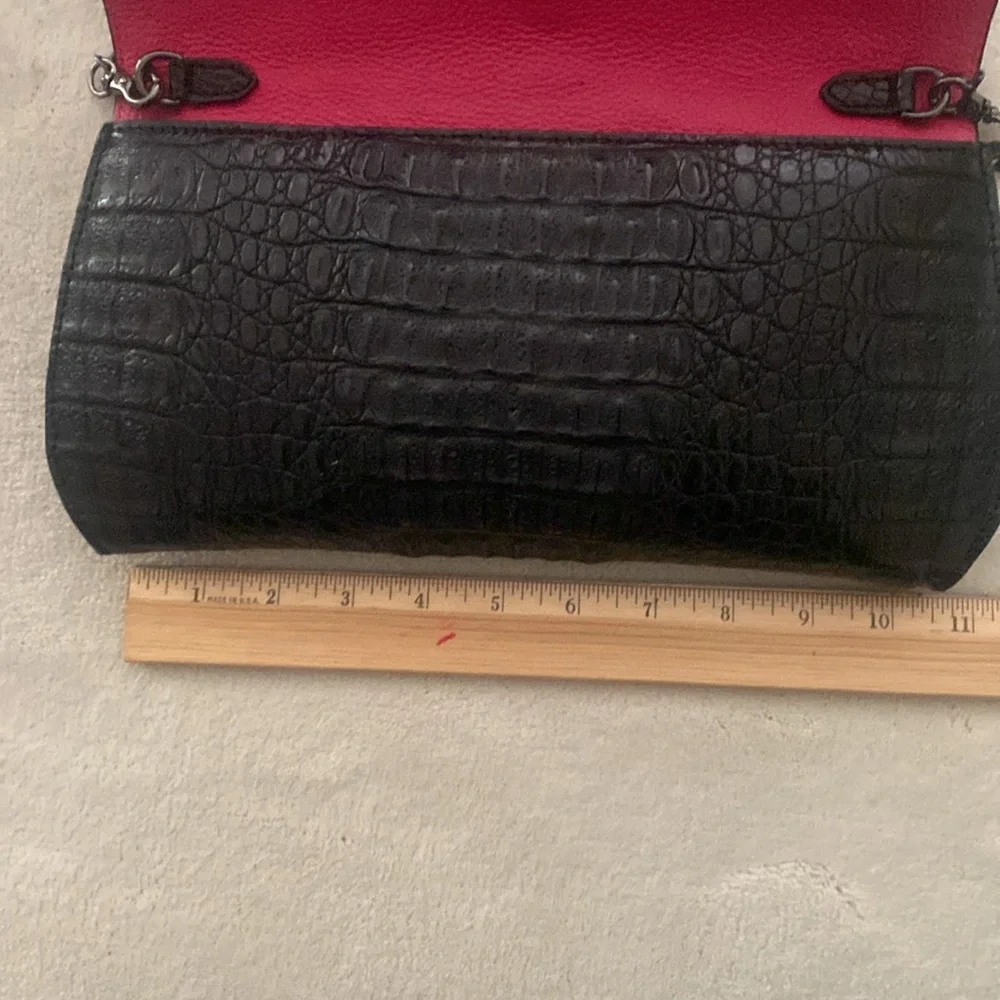 Elegant Black Croc  Shoulder Bag